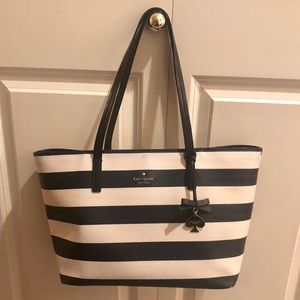 Kate Spade Black & White Striped Tote